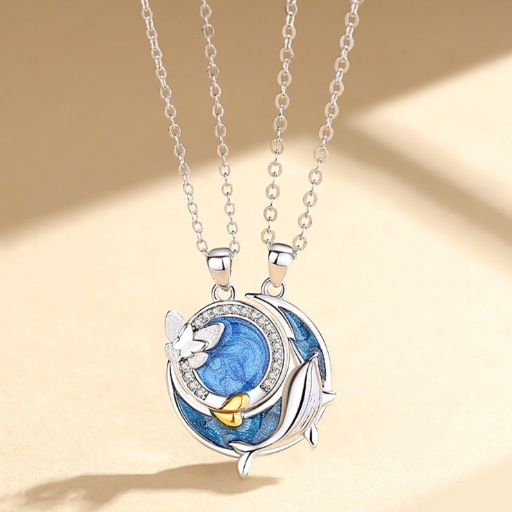 ペア アクセサリー 海月と月夜のささやき ペアネックレス