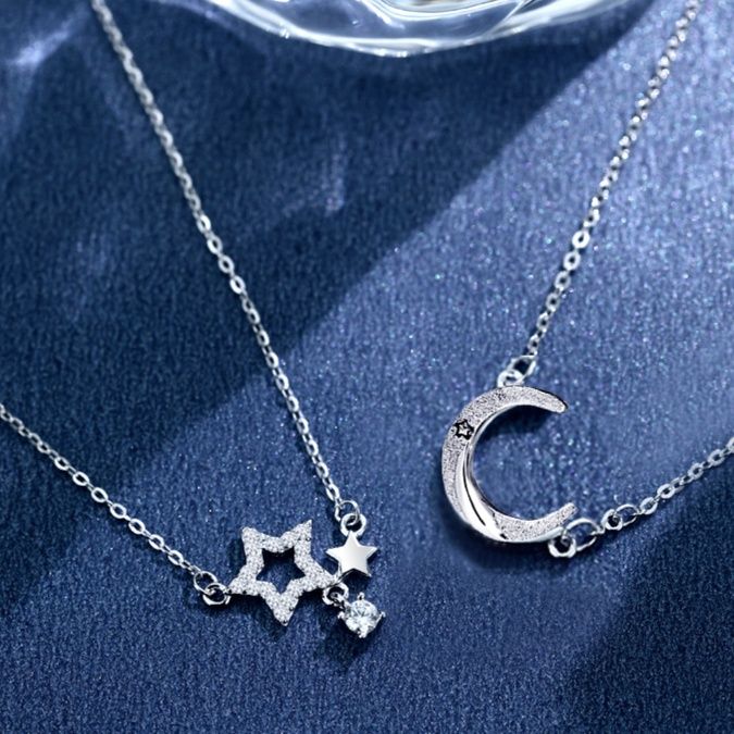 ペア アクセサリー 星月の絆 ペアネックレス