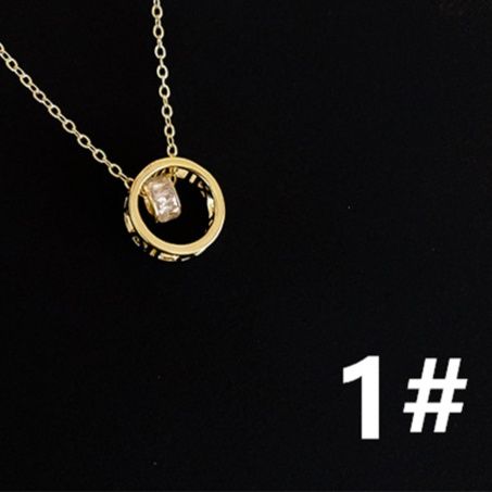 ペア アクセサリー 上品サークル錆びにくいペアネックレス