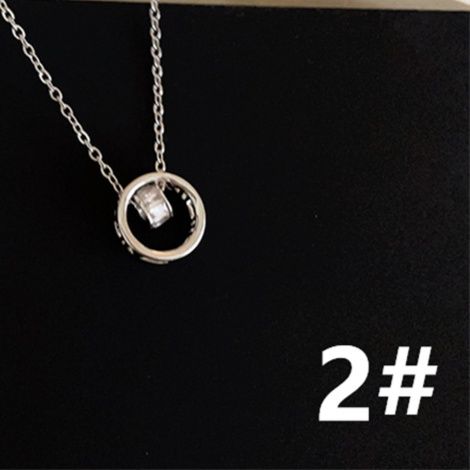 ペア アクセサリー 上品サークル錆びにくいペアネックレス