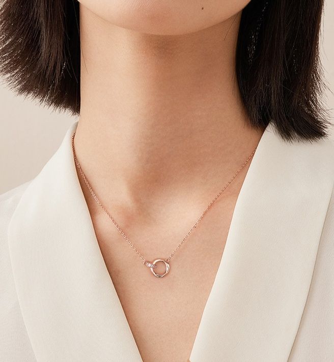 ペア アクセサリー ティアモ刻印リング輝石ネックレス