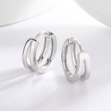 ペア アクセサリー 2連リングデザインフープピアス