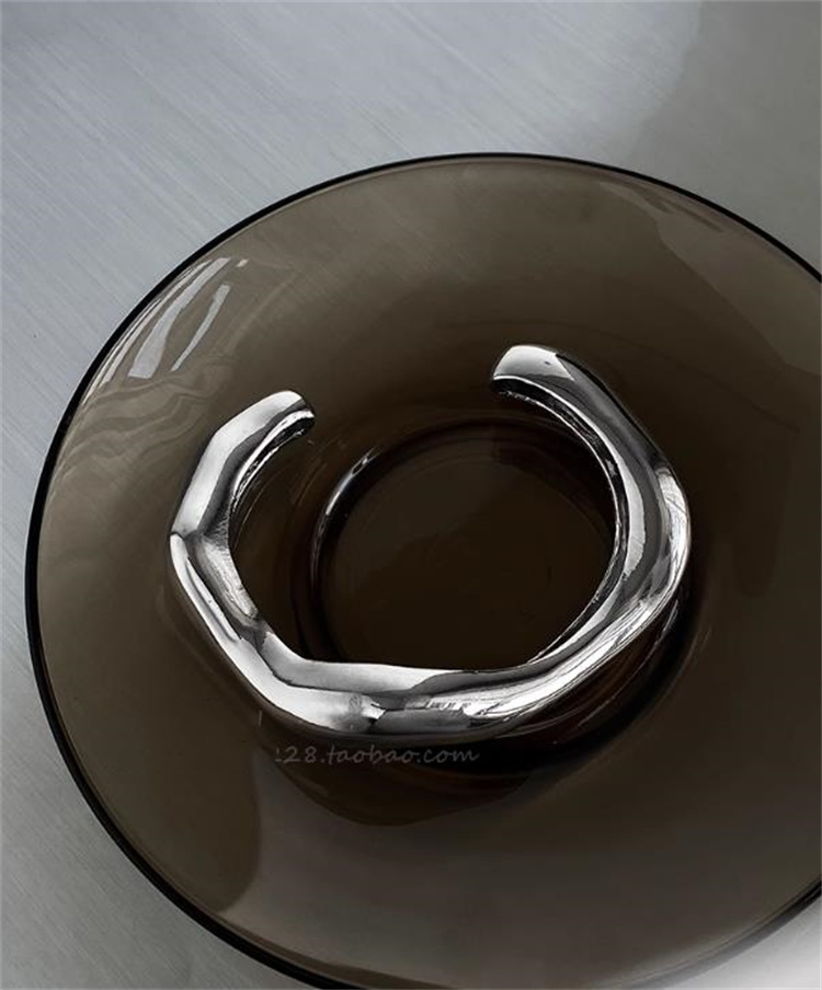 ペア アクセサリー 波模様金属製開閉式バングル カップル向けペアアクセサリー