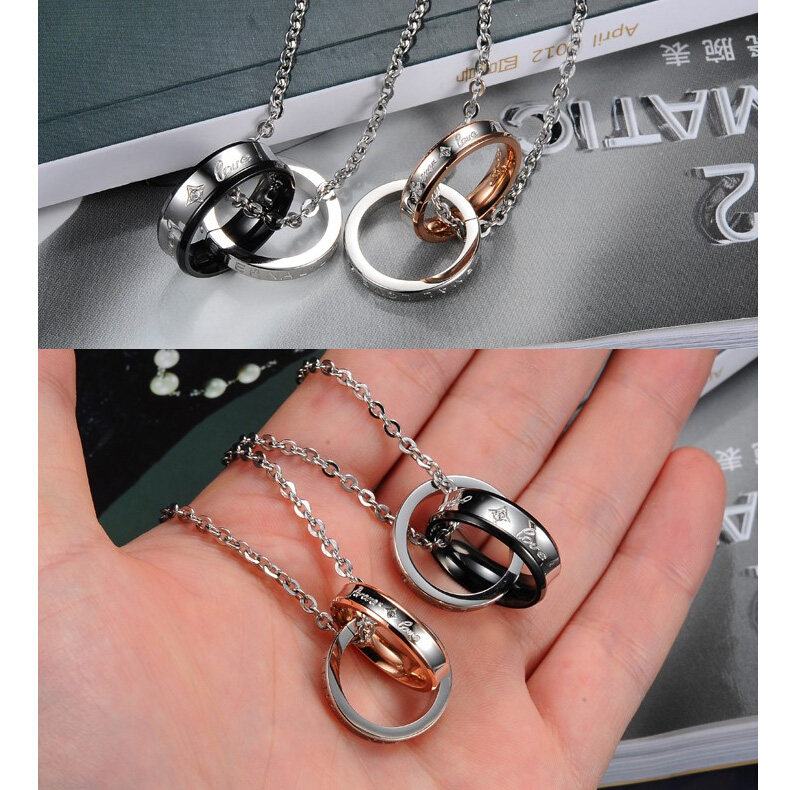 ペア アクセサリー ネックレス永遠の愛を誓う二重リング