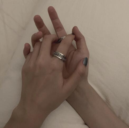 ペア アクセサリー カップル チェーン柄 ペアリング 指輪セット