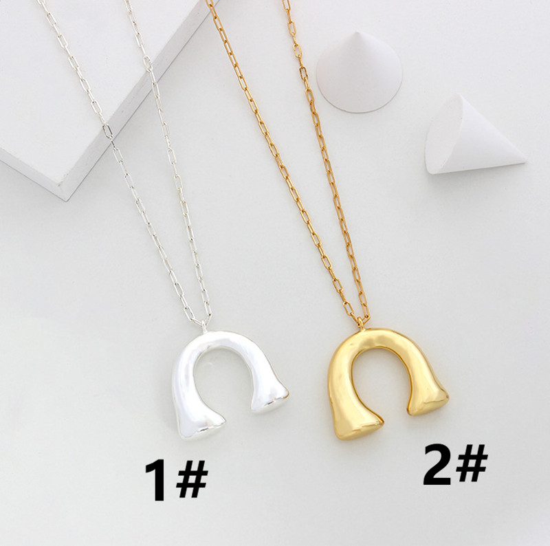 ペア アクセサリー 十八金コーティング馬蹄ペアネックレス錆びにくい首飾り