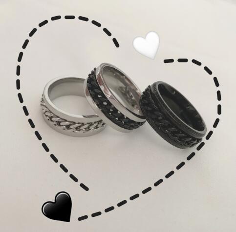 ペア アクセサリー カップル チェーン柄 ペアリング 指輪セット