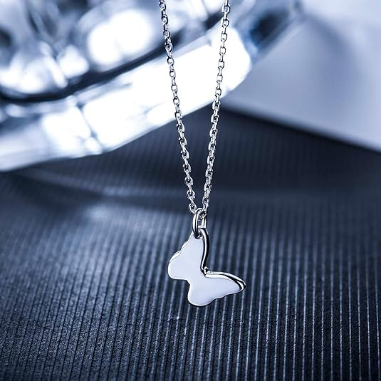 ペア アクセサリー蝶々モチーフ二連ペアネックレス