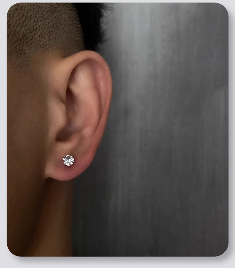 ペア アクセサリー 煌めき一粒石 スタッドピアス