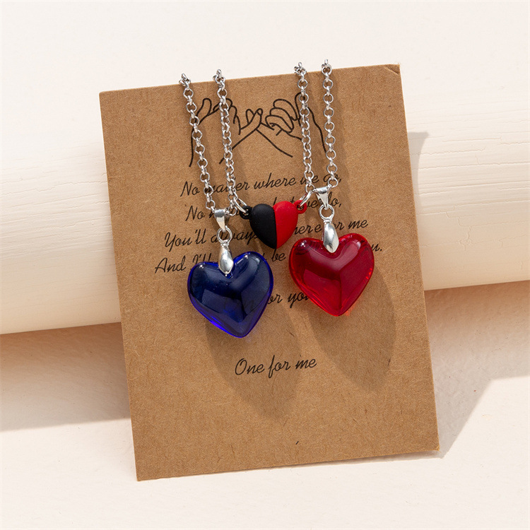 ペア アクセサリー 約束の指切りハートペアネックレス