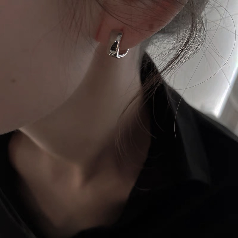 ペア アクセサリー ピアス 洗練フープ 幾何学ピアス