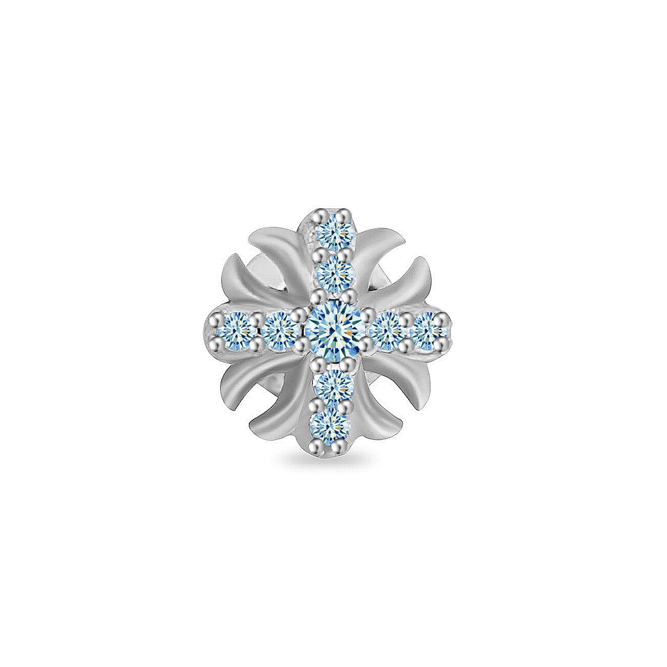 ペア アクセサリー ピアス 花十字クリスタル