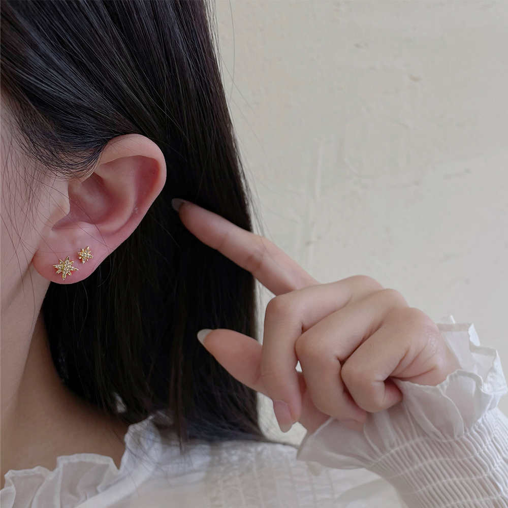 ペア アクセサリー 星型輝き６個セット スタッド ピアス 両耳用