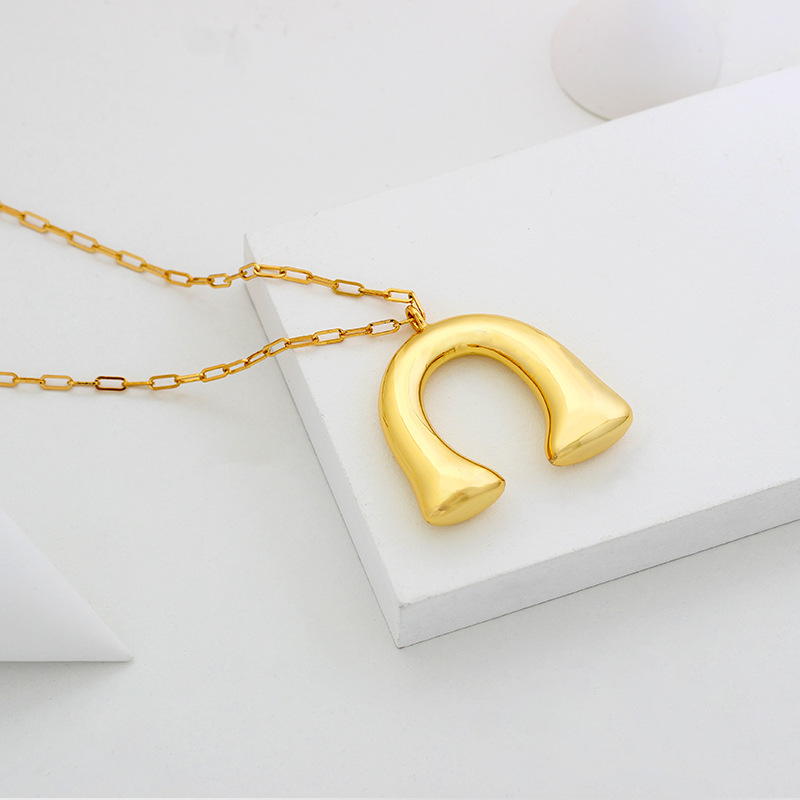 ペア アクセサリー 十八金コーティング馬蹄ペアネックレス錆びにくい首飾り