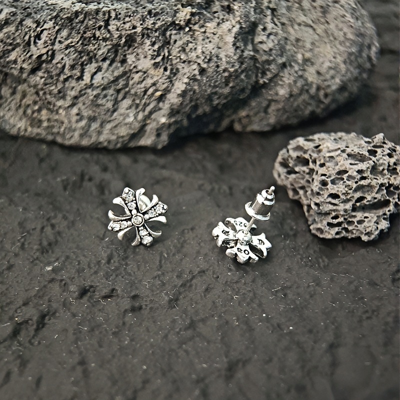 ペア アクセサリー ピアス 雪華の輝き 十字花ピアス