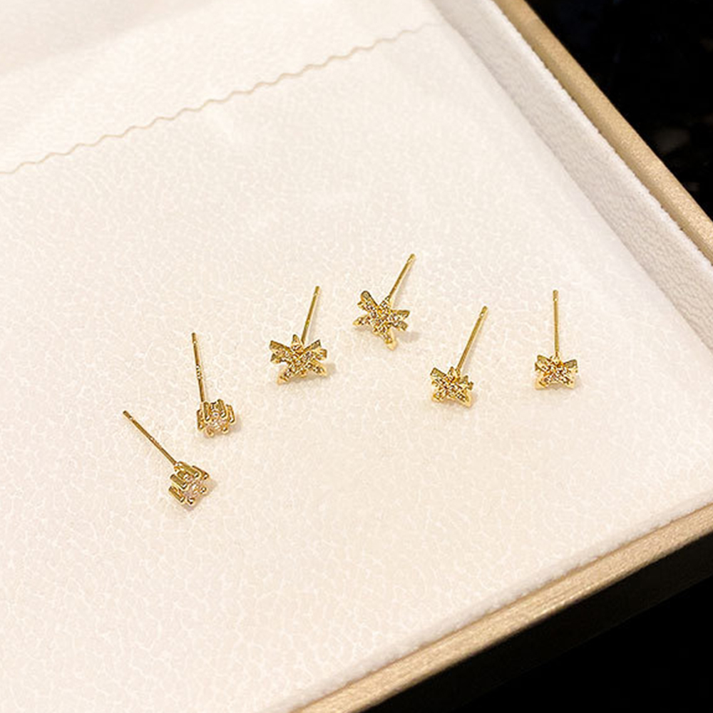 ペア アクセサリー 星型輝き６個セット スタッド ピアス 両耳用