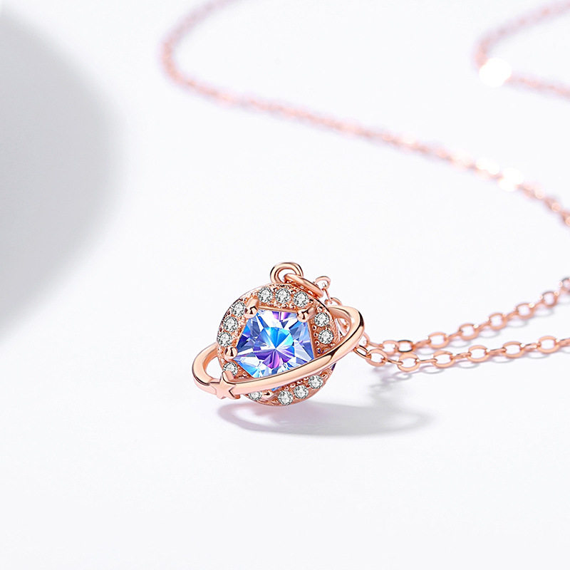 ペア アクセサリー 煌めく惑星モチーフネックレス