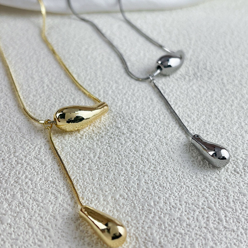 ペア アクセサリー 真鍮製ペアネックレス錆びにくいスライド調節