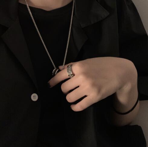 ペア アクセサリー カップル チェーン柄 ペアリング 指輪セット