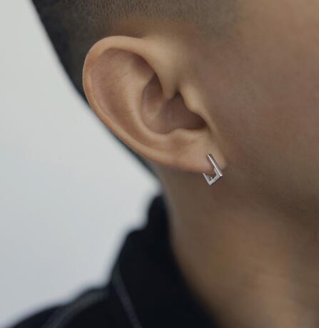 シンプル スクエア メンズ ピアス ペア アクセサリー