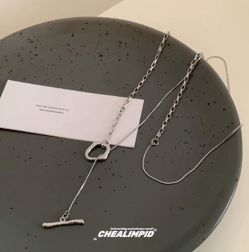 ペア アクセサリー 男女兼用おしゃれロングチェーンネックレス