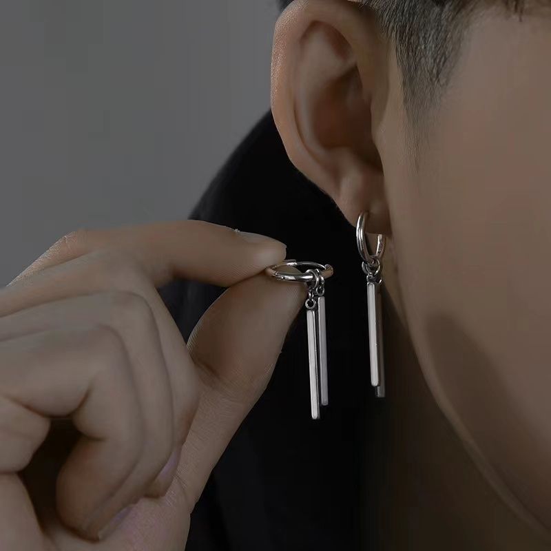 ペア アクセサリー ピアス 二本の細棒 