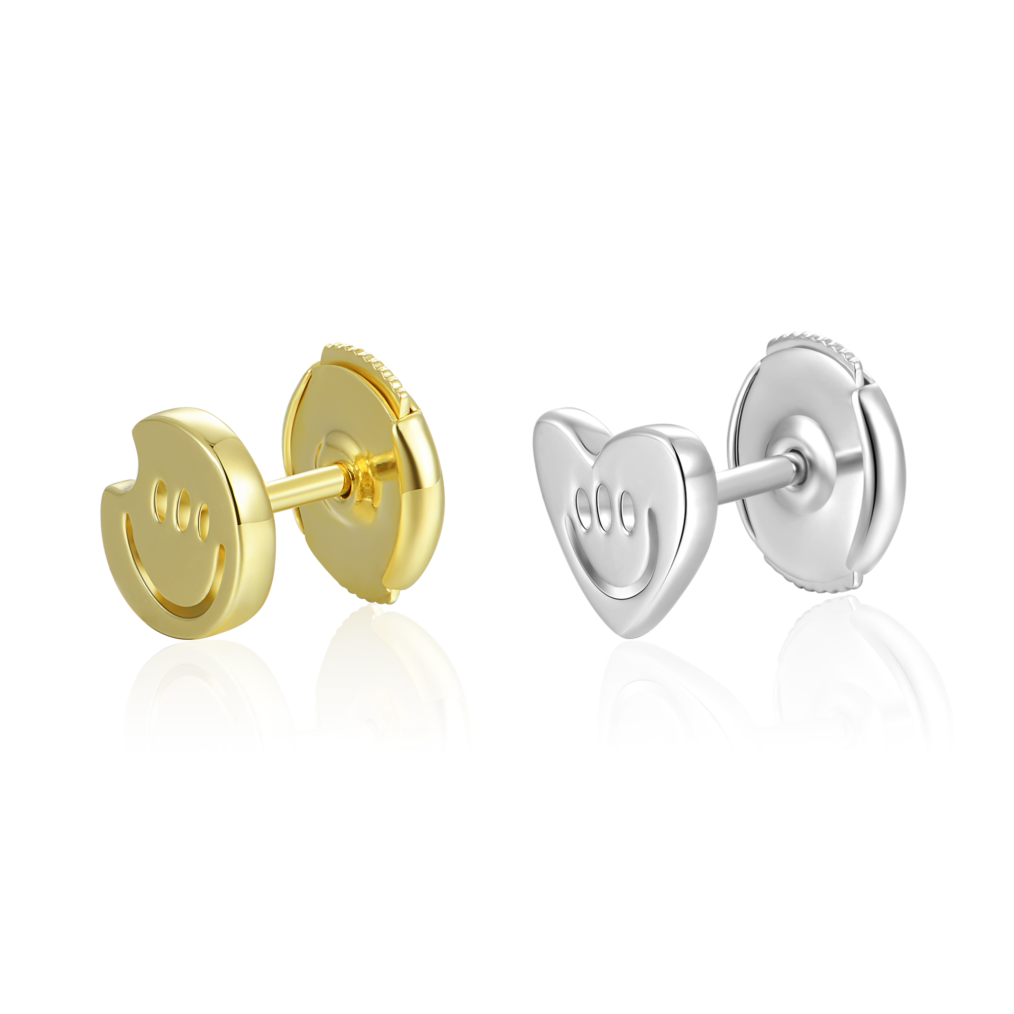 ペア アクセサリー 笑顔と心のアシメトリーピアス