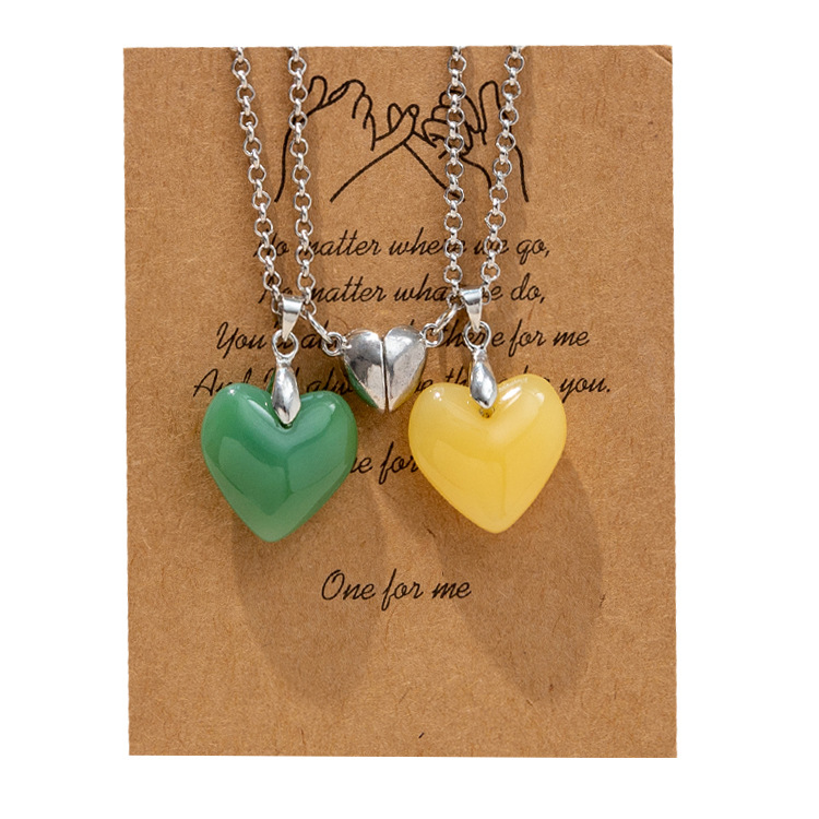 ペア アクセサリー 約束の指切りハートペアネックレス