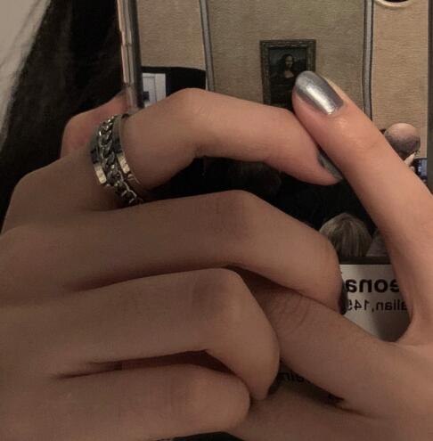 ペア アクセサリー カップル チェーン柄 ペアリング 指輪セット