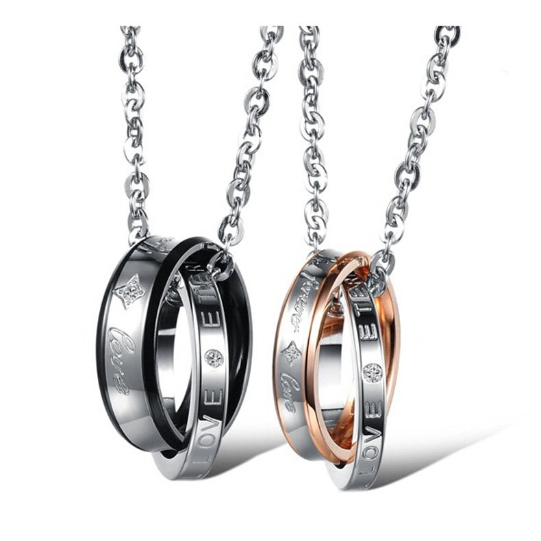 ペア アクセサリー ネックレス永遠の愛を誓う二重リング