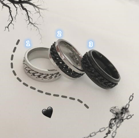 ペア アクセサリー カップル チェーン柄 ペアリング 指輪セット