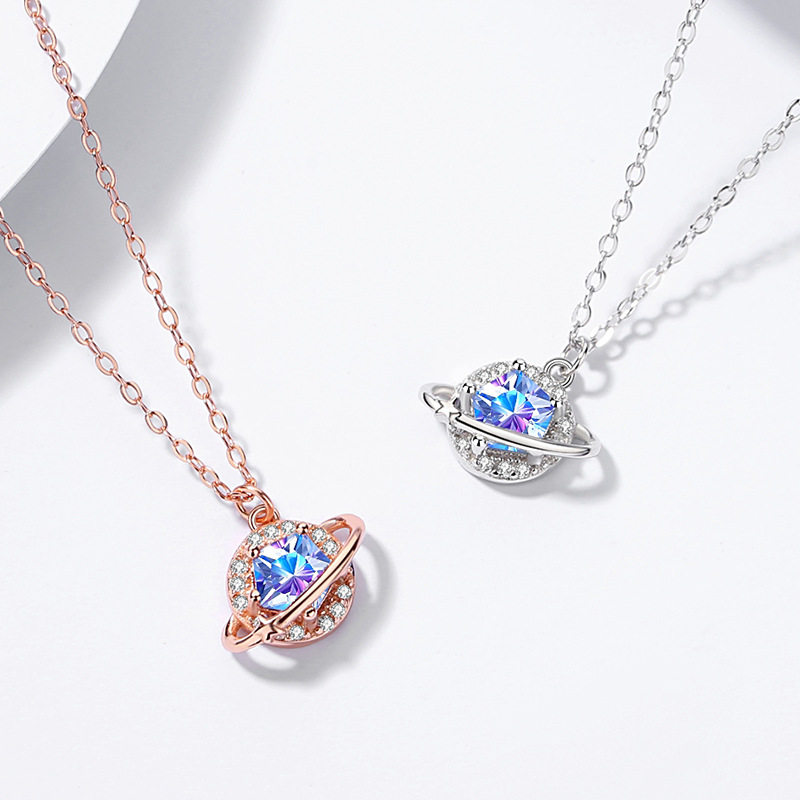 ペア アクセサリー 煌めく惑星モチーフネックレス