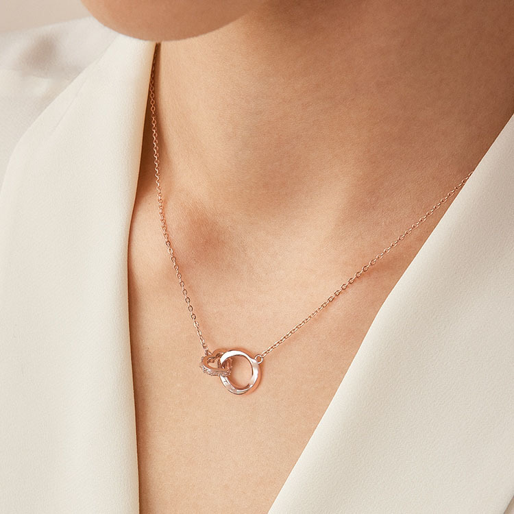 ペア アクセサリー ティアモ刻印リング輝石ネックレス