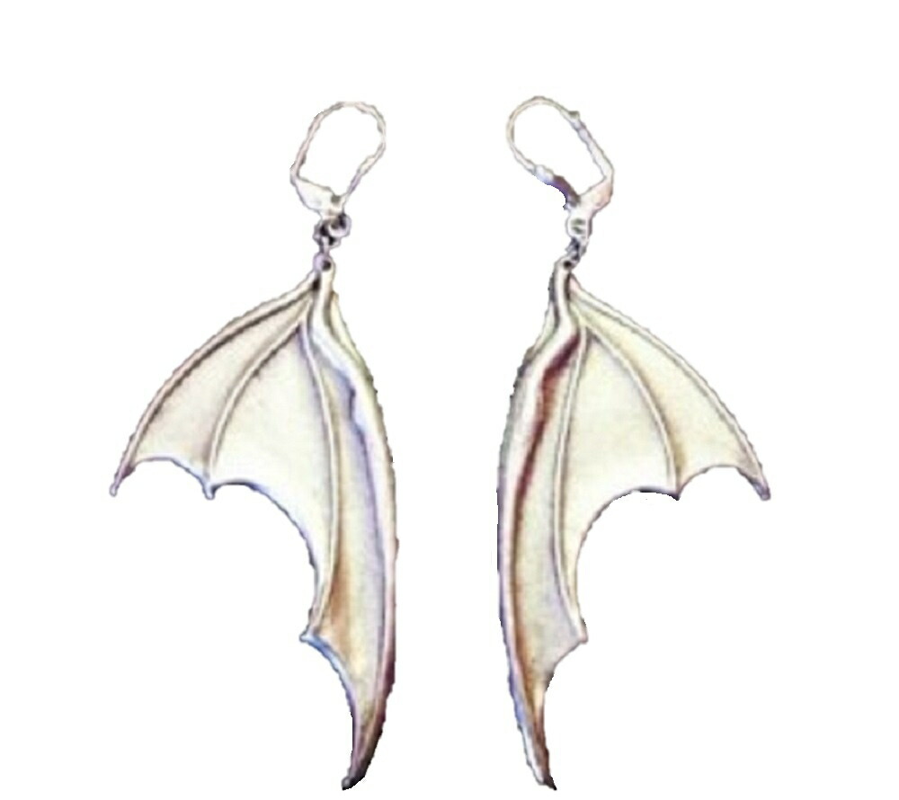 ペア アクセサリー 悪魔の羽根モチーフ コウモリ翼ピアス 両耳セット