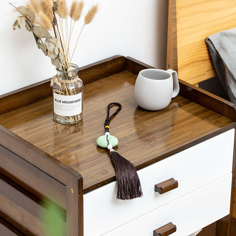 ベッドサイドテーブル キャスター付き 多機能引出し付き移動式ベッドサイドテーブル