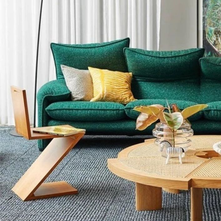 ベッドサイドテーブル 大きめ ジグザグ型木製椅子 観賞用サイドテーブル