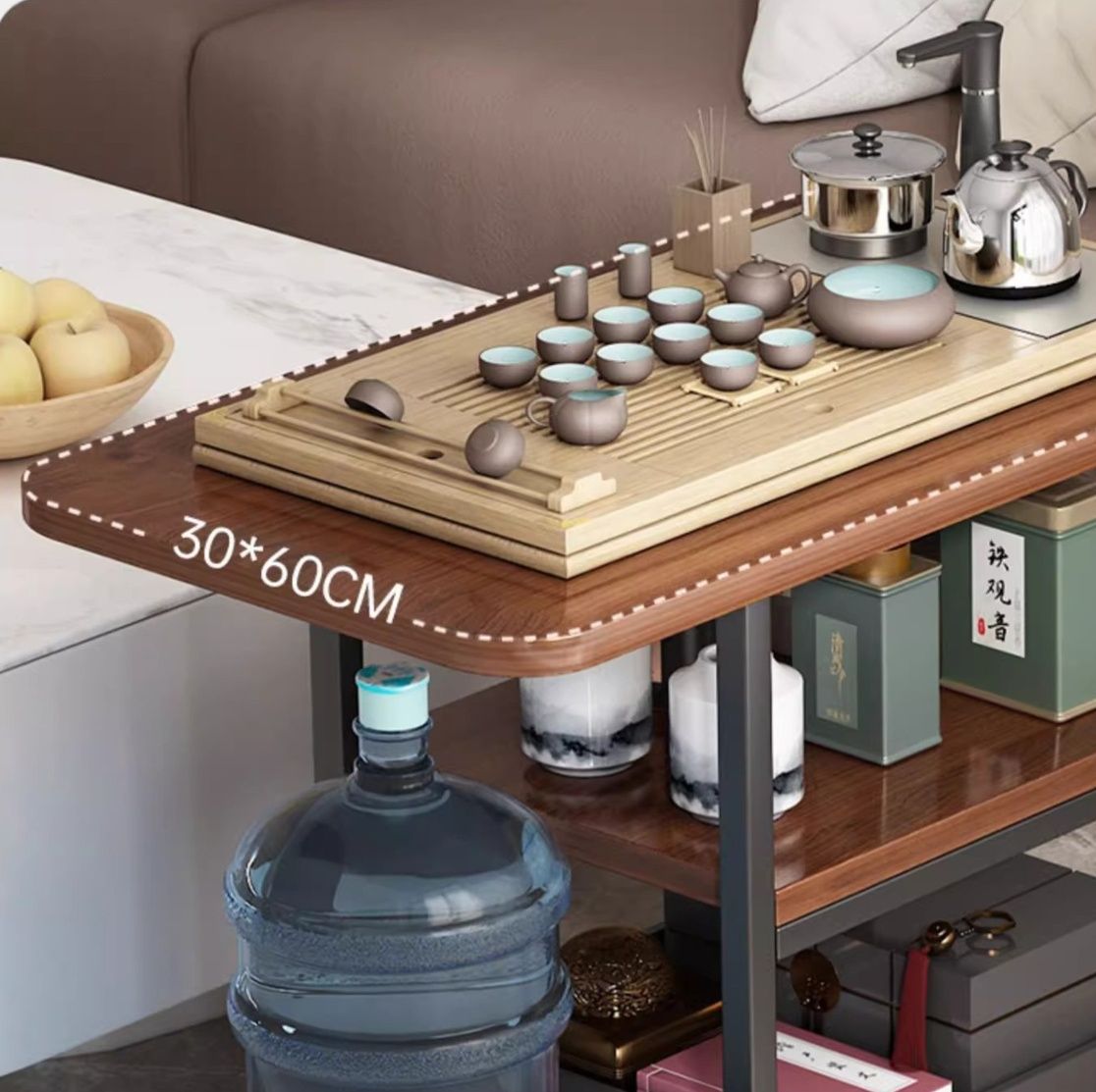 ベッドサイドテーブル キャスター付き 多機能三段移動式収納ワゴン