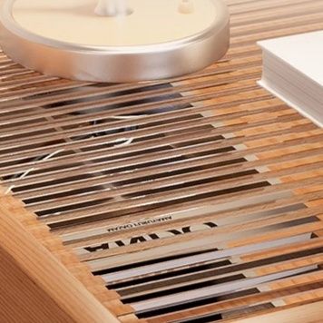 ベッドサイドテーブル 木目調 多段収納ベッドサイドテーブル