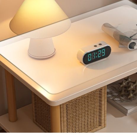 ベッドサイドテーブル 大きめ 多機能収納付き二段式ベッドサイドテーブル