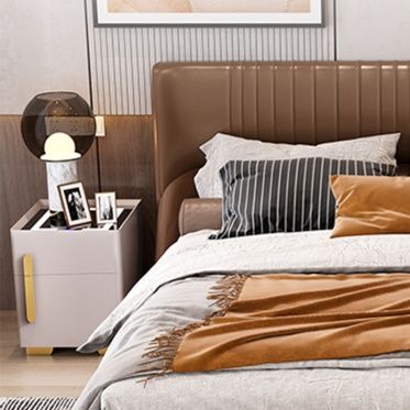 ベッドサイドテーブル 引き出し 多機能収納付き金庫内蔵ベッドサイドテーブル