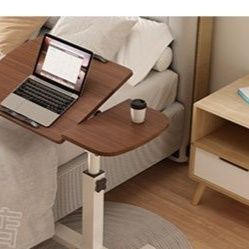 ベッドサイドテーブル キャスター付き 高さ調節可能折りたたみ式移動用作業台