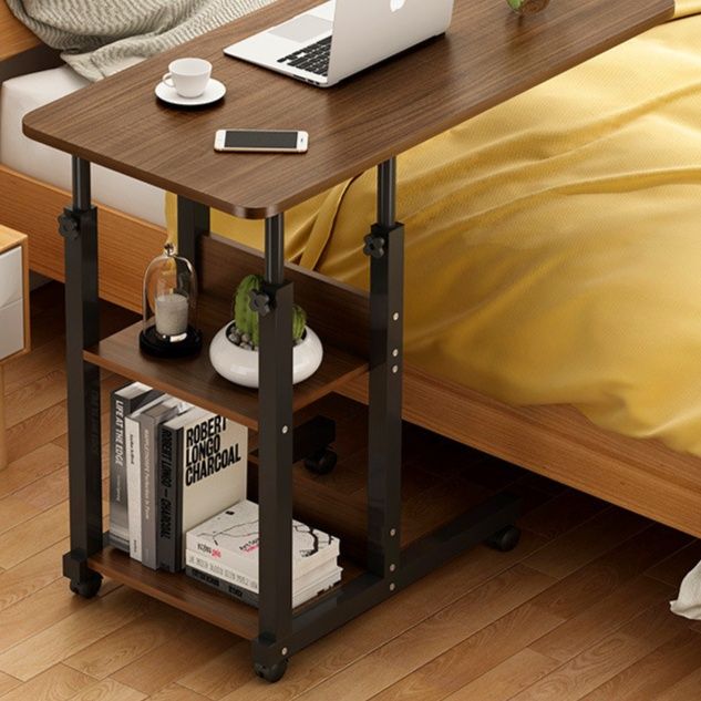 ベッドサイドテーブル キャスター付き 高さ調整可能移動式多機能作業台