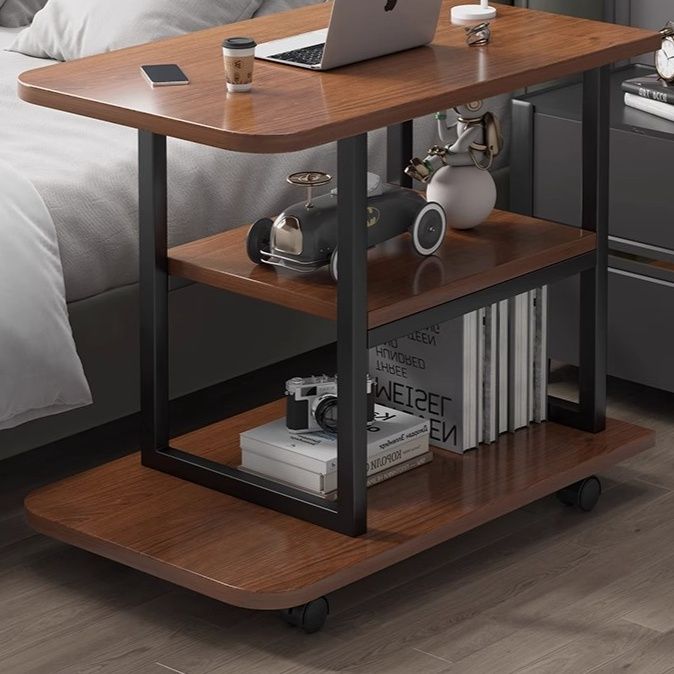 ベッドサイドテーブル キャスター付き 多機能三段移動式収納ワゴン