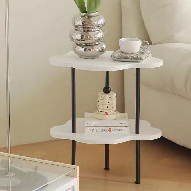 小さめ丸型ベッドサイドテーブル 白木調北欧風韓国風