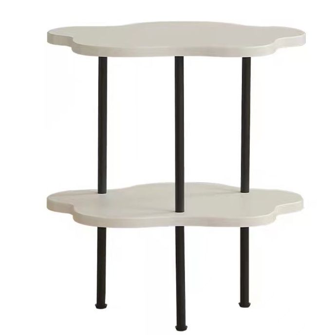 小さめ丸型ベッドサイドテーブル 白木調北欧風韓国風