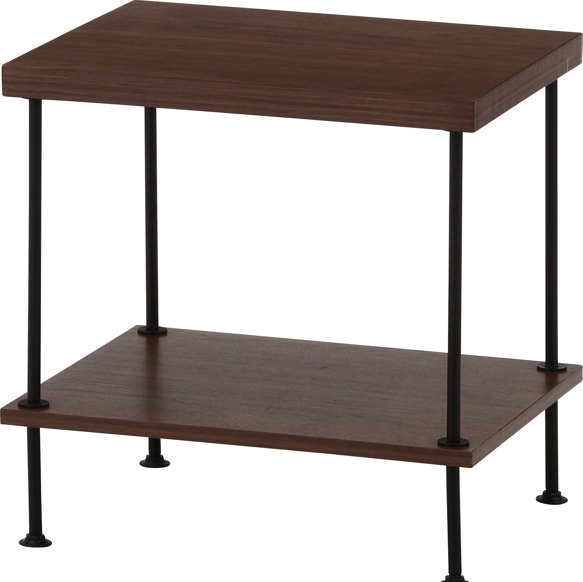 ベッドサイドテーブル ねじ込み式大きめサイドテーブル 木目調ブラウン