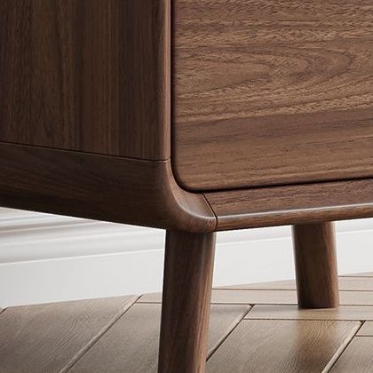 ベッドサイドテーブル 北欧風木製二段引き出し付きベッドサイドテーブル