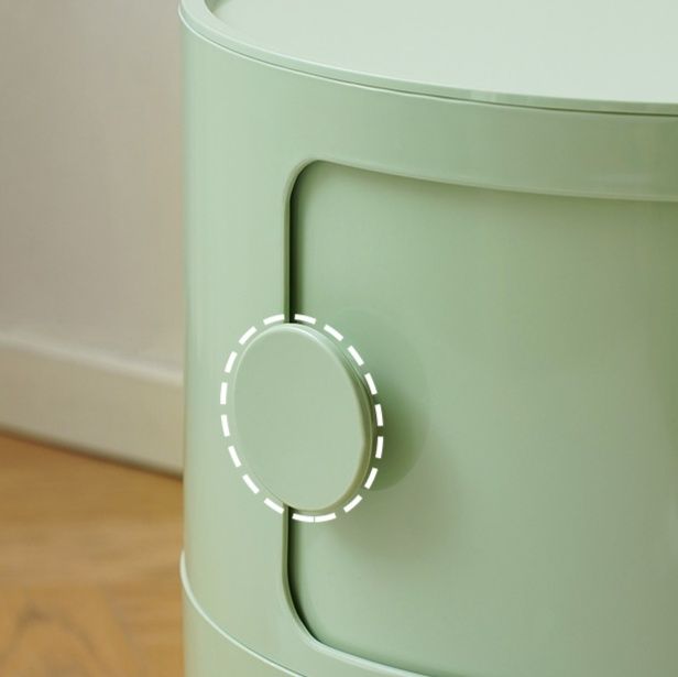 ベッドサイドテーブル 円筒形三段収納ベッドサイドテーブル