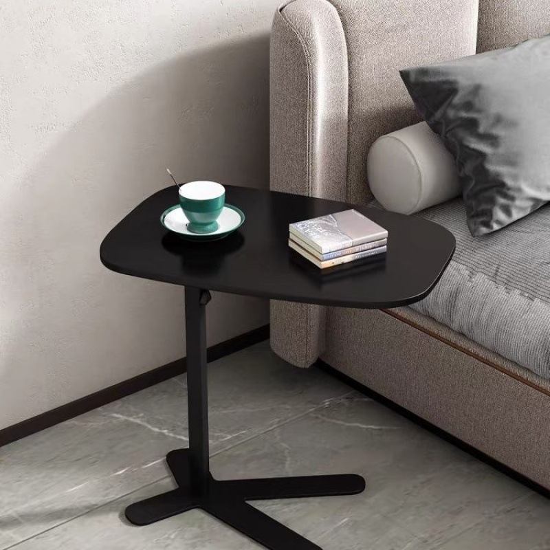 ベッドサイドテーブル 小さめ 木目調天板昇降式サイドテーブル