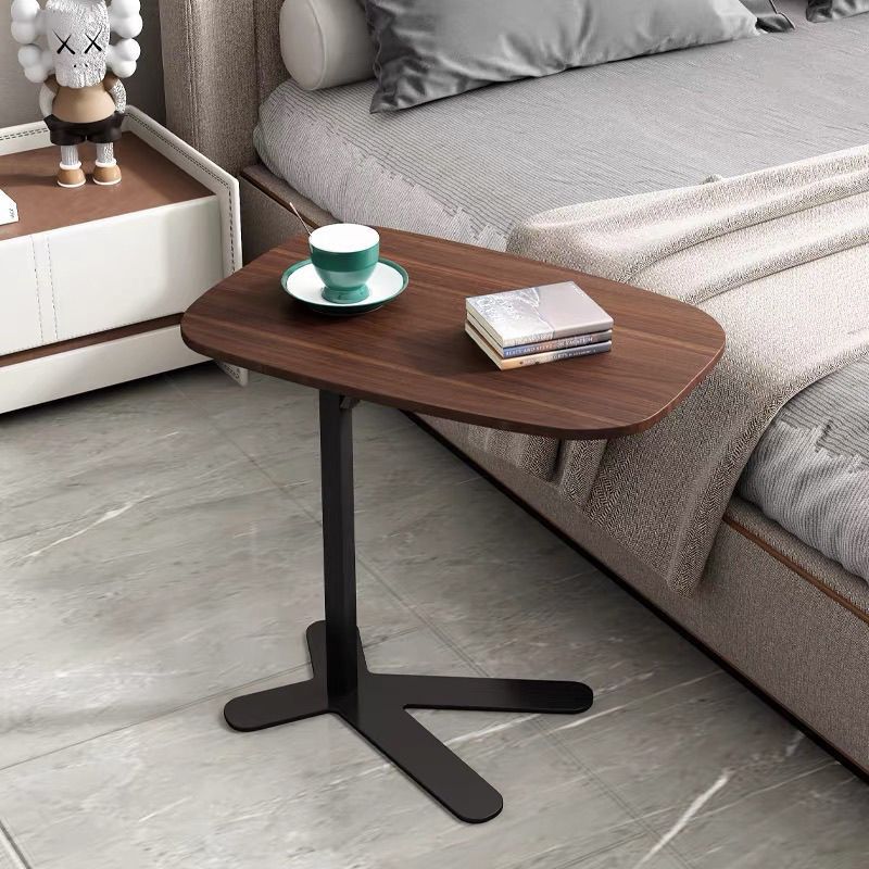 ベッドサイドテーブル 小さめ 木目調天板昇降式サイドテーブル